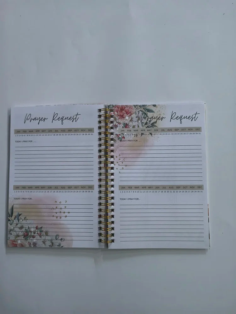 Prayer Journal For women | 24 Week Scripture Devotonal Journal | The Bible In A Year Notebook