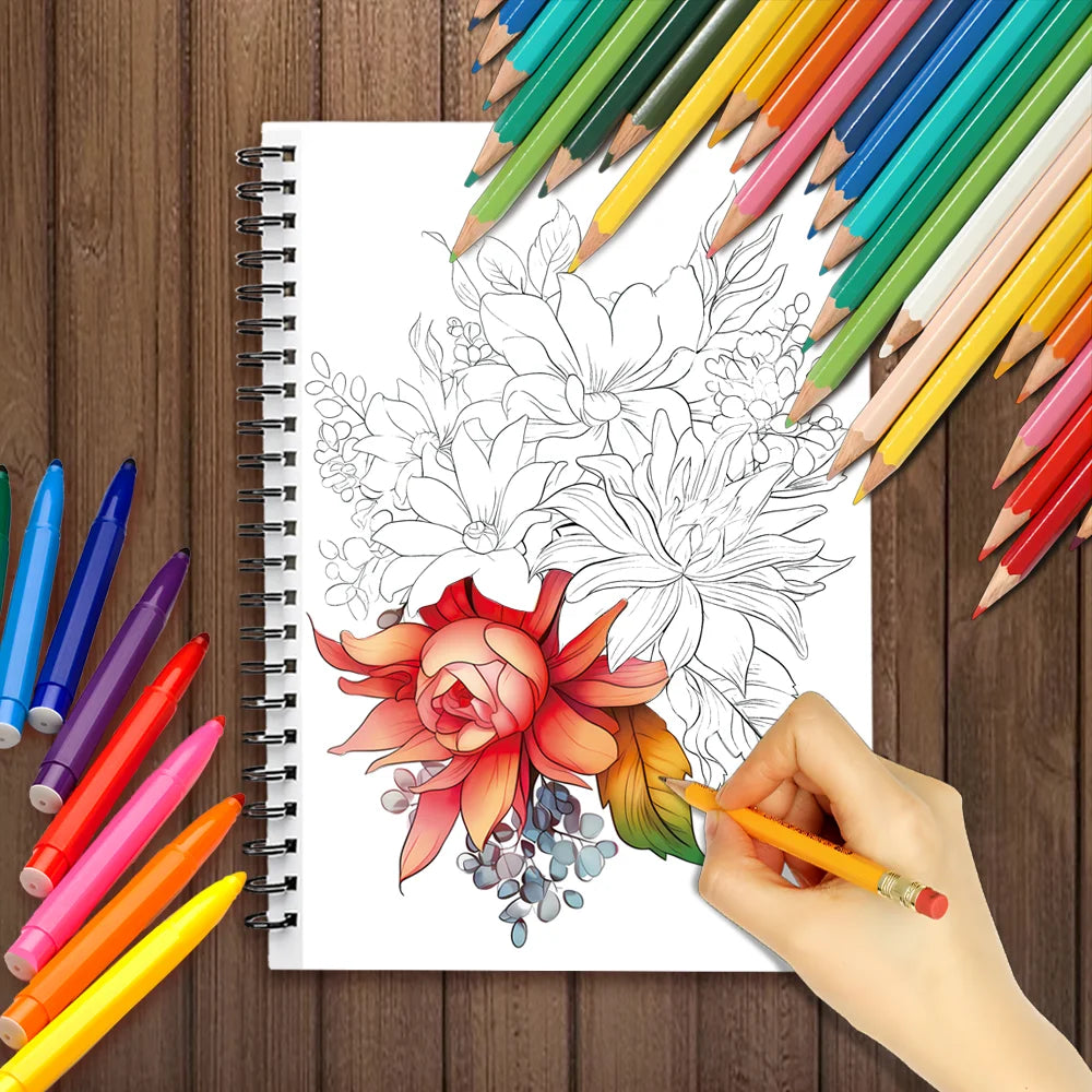 Women's Spiral Colouring Book - 30 Sheets 11.3x 8.3 inch, Stress Relief Colouring Book, Birthday Gift, Holiday Party Gift