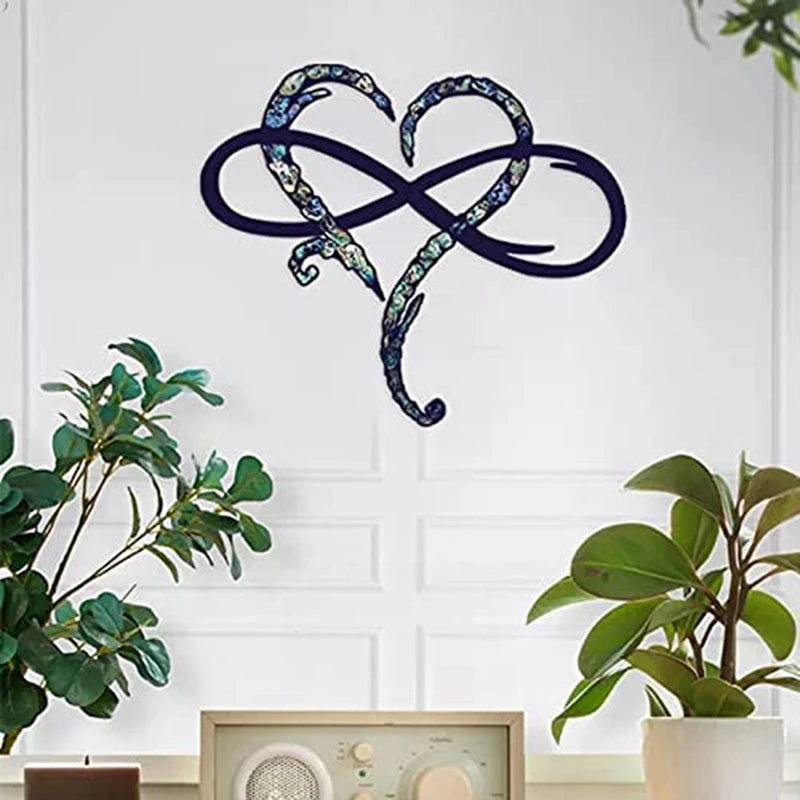 Especial Metal Wall Decoration Unique Design-Wall Art Room Decoration Eternal Love Infinite Heart Iron Art Decor Interior Decor