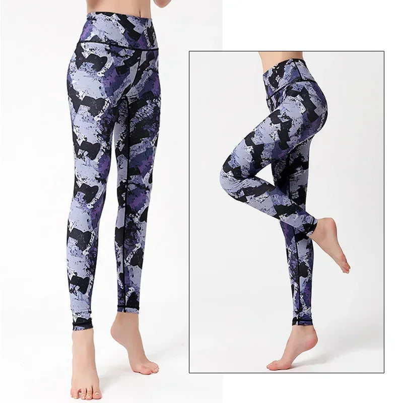 Cloud Hide Women Home Yoga Pants Fitness Gym Exercise Sports Leggings High Waist Sexy Long Print Tights Workout Running Trouser