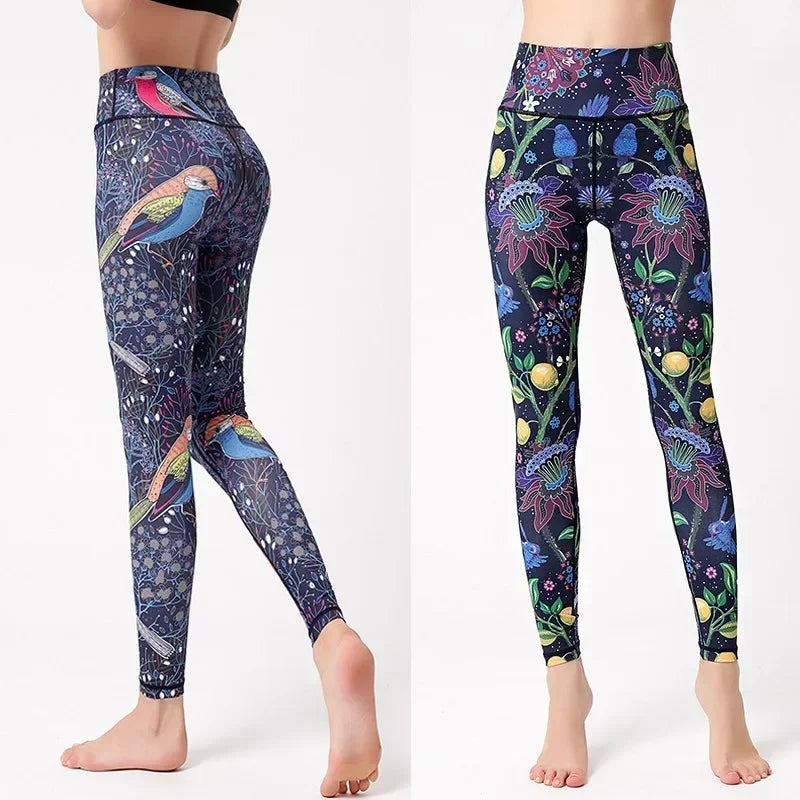 Cloud Hide Women Home Yoga Pants Fitness Gym Exercise Sports Leggings High Waist Sexy Long Print Tights Workout Running Trouser