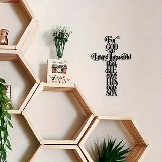 Iron Cross Wall Art| Inspirational Quotes Design| Multi-Purpose Decoration for Home, Office, Terrace, Cafe, Hallway| Ideal for H