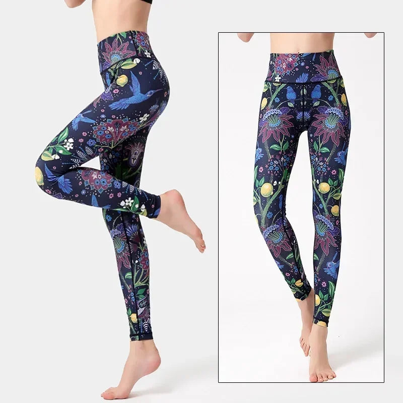 Cloud Hide Women Home Yoga Pants Fitness Gym Exercise Sports Leggings High Waist Sexy Long Print Tights Workout Running Trouser