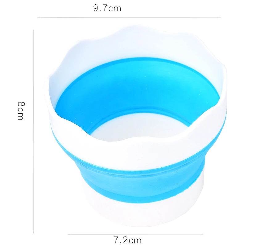 Art Supplies Paint Brush Washer Holder Cleaner Silicone Mini Foldable Painting Water Cup Washing Bucket Basin