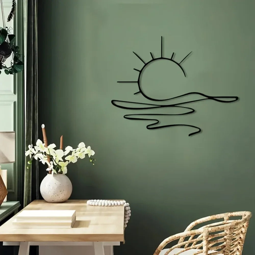 Sunrise & Art Chic, Minimalist Iron Wall Decor For Modern Home Aesthetics | Metal Wall Art | Housewarming Gifts | Wedding Gifts