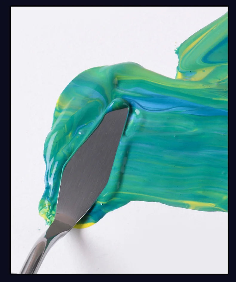 1pcs Oil painting scraper Art supplies Single 22 types of gouache paint Wooden high elastic stainless steel flat pointed spatula