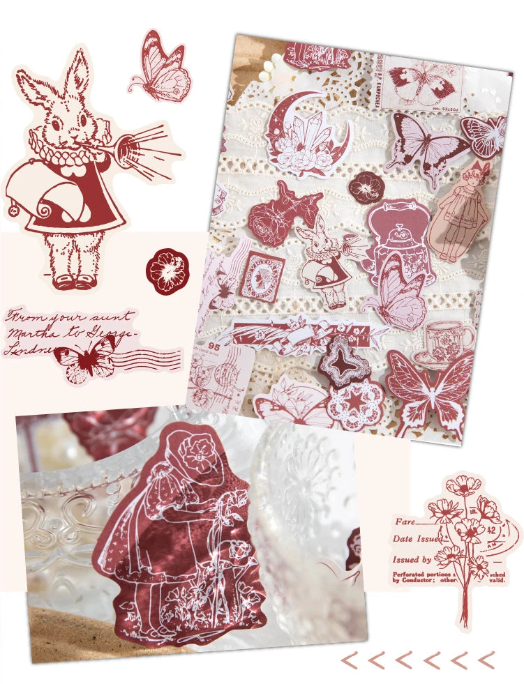 Journal GO 30pcs Retro Antique Stuffs Stickers Collage Junk Journal Scrapbooking diy Vintage Small Hand Made Stationery Labels