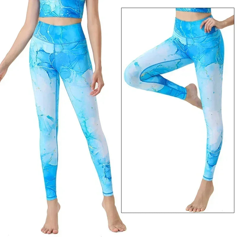 Cloud Hide Women Home Yoga Pants Fitness Gym Exercise Sports Leggings High Waist Sexy Long Print Tights Workout Running Trouser
