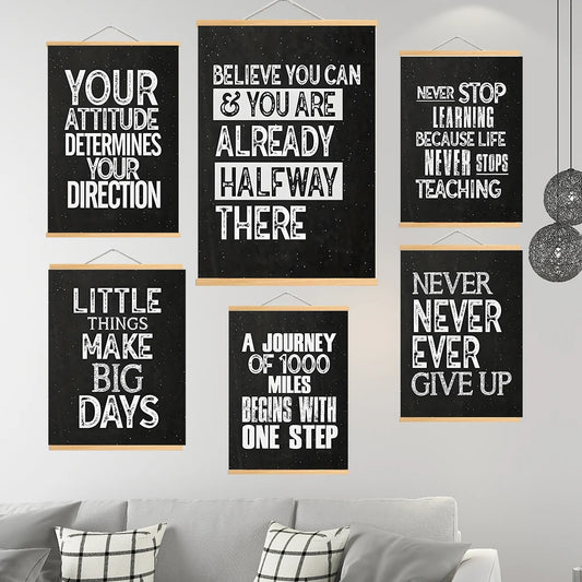 Inspirational Wall Poster Positive Scrolls Canvas Painting Affirmation Art Dots For Classroom Office Decor Eid Al-Adha Mubarak
