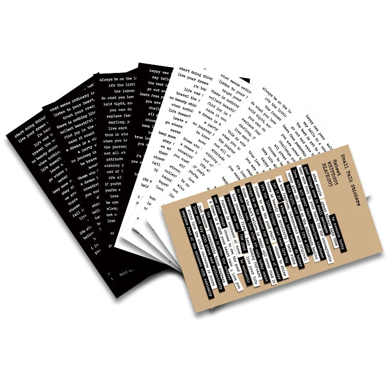 8 Sheet Quote Stickers for Journaling Small Talk Stickers Phrase Word Notebook DIY for Art  Journal  Collage Album Aesthetic
