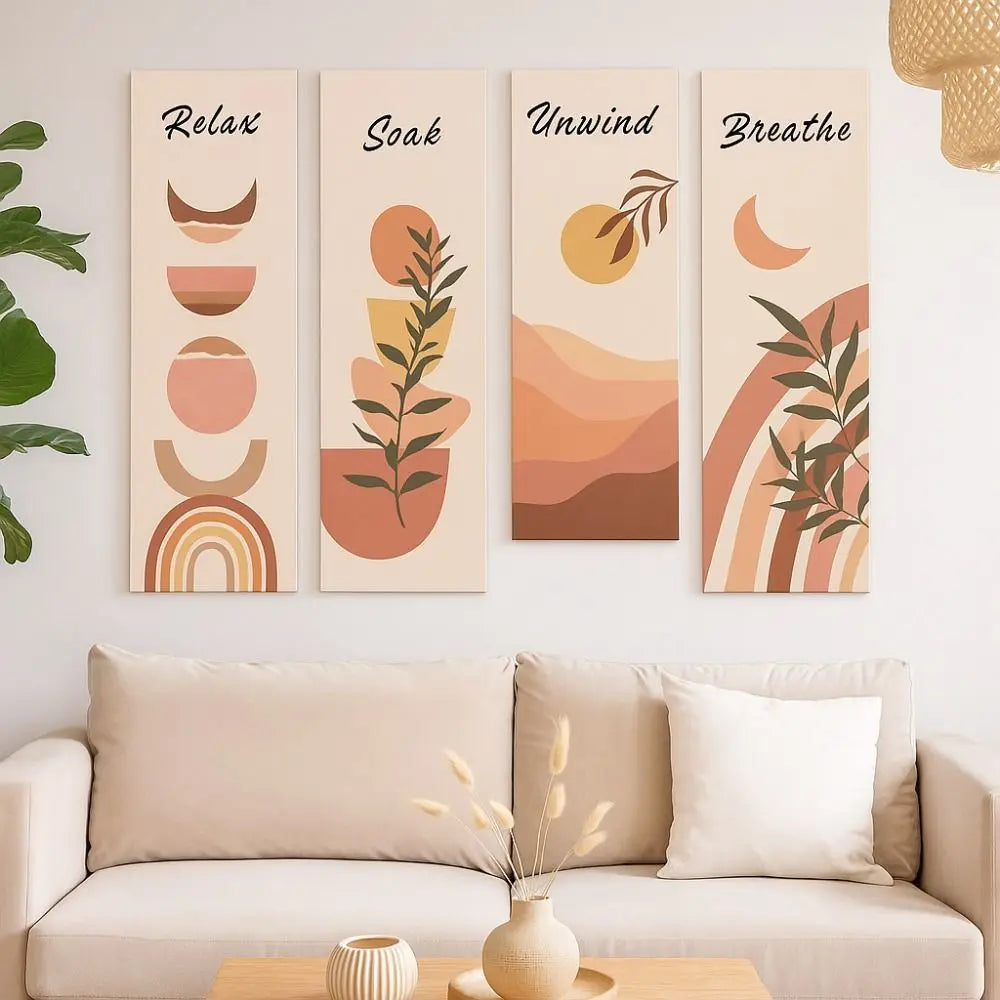 Inspirational Quotes Bohemian Abstract Hanging Sign Handmade Artistic Wooden Wall Hanging Plate Wall-mounting Decorative Panel