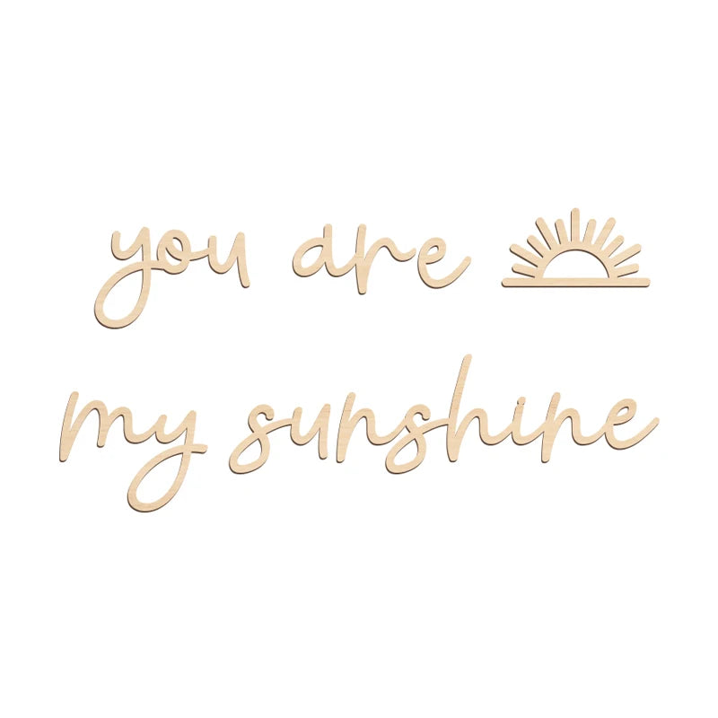 Wooden Wall Decor With Sun Motif Wall Stickers For Youngsters' Bedroom Playroom Inspirational Quote Home Room Wall Decoration