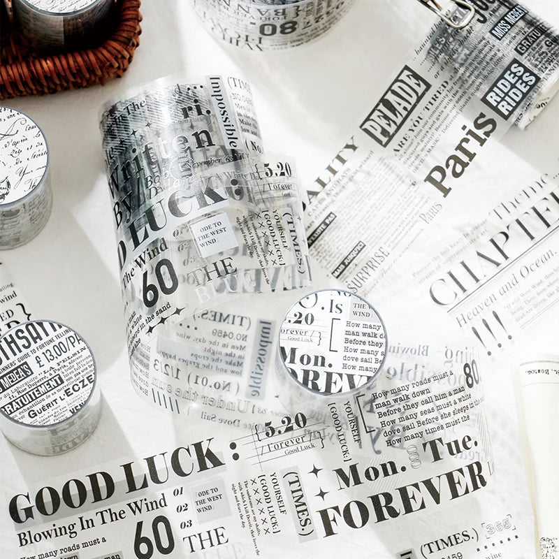 Journal GO 5x200cm English Monologue PET Tape Stickers Creative Decorative Diary Album Scrapbooking Masking Tape Junk Journal