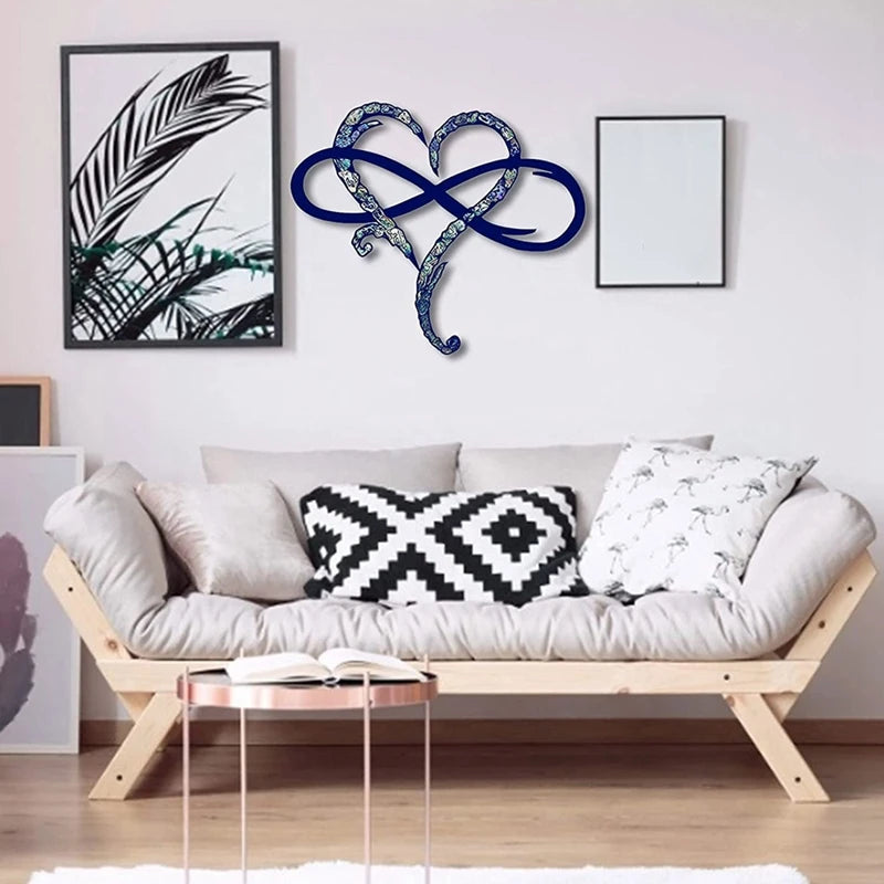 Especial Metal Wall Decoration Unique Design-Wall Art Room Decoration Eternal Love Infinite Heart Iron Art Decor Interior Decor