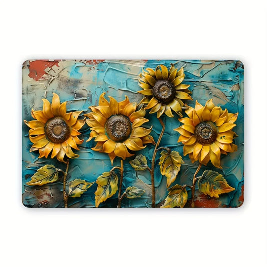 Sunflower Retro Metal Tin Sign 3D Wall Decor for Home Bar Cafe, Vintage Indoor Outdoor Hanging Art 12x8in