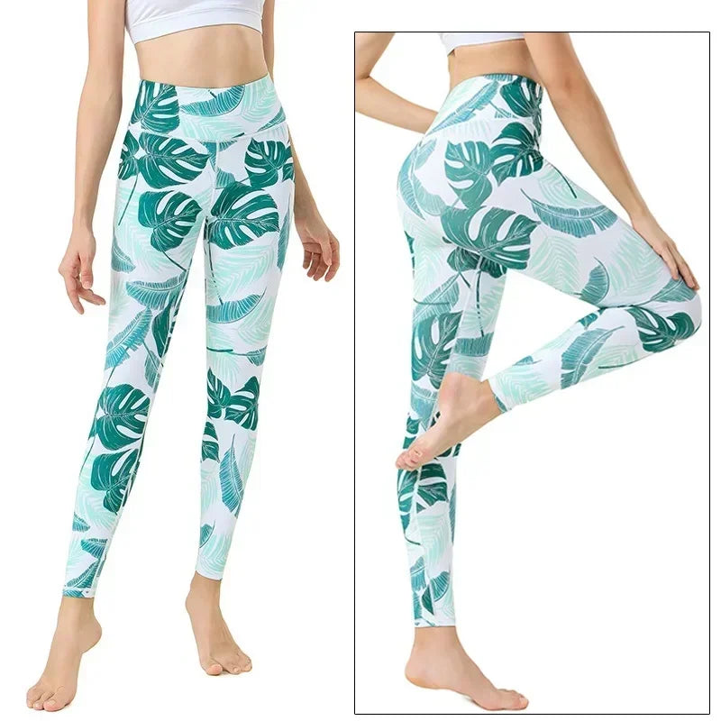 Cloud Hide Women Home Yoga Pants Fitness Gym Exercise Sports Leggings High Waist Sexy Long Print Tights Workout Running Trouser