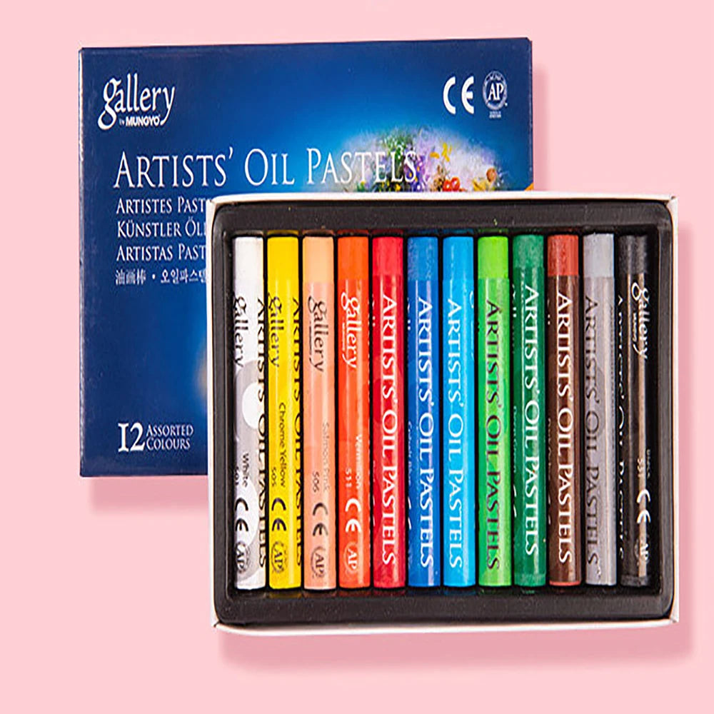 Artists' Soft Oil Pastels, Professional Set of 12/25/48 Assorted Color, Water-Soluble Non-toxic Drawing Supplies