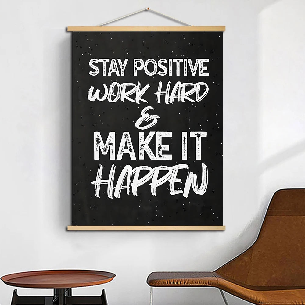 Inspirational Wall Poster Positive Scrolls Canvas Painting Affirmation Art Dots For Classroom Office Decor Eid Al-Adha Mubarak