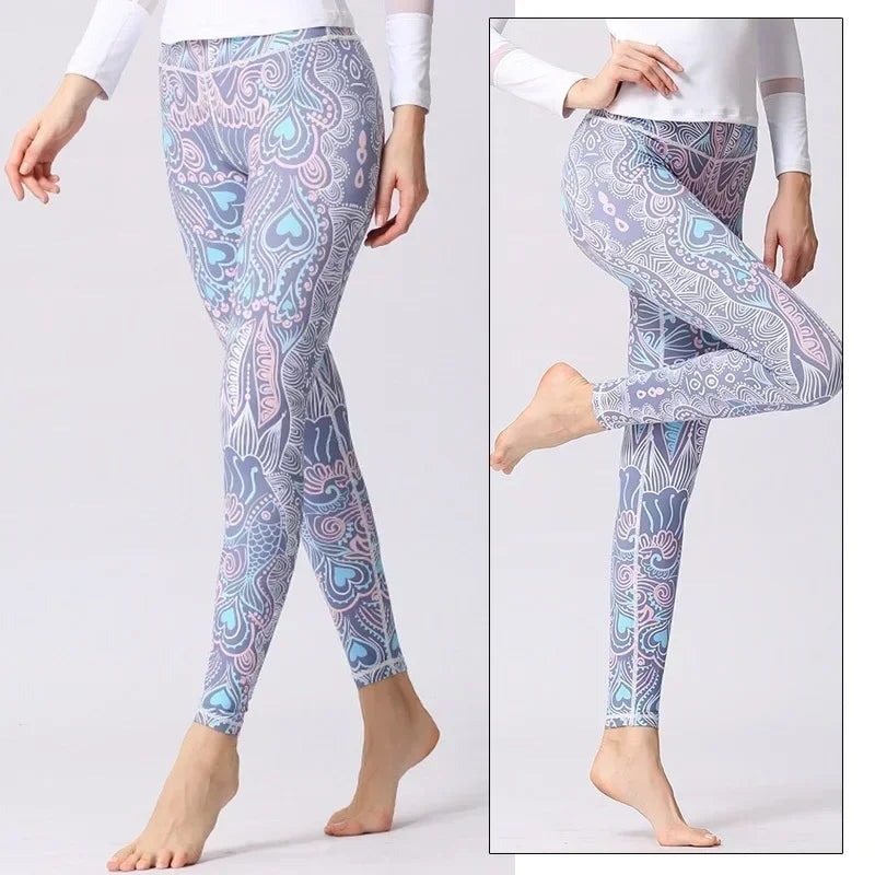 Cloud Hide Women Home Yoga Pants Fitness Gym Exercise Sports Leggings High Waist Sexy Long Print Tights Workout Running Trouser