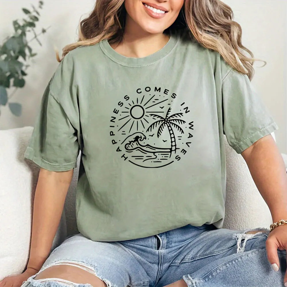 Summer Women's Round Neck T-shirt Fashion Short sleeved Top Leopard Print Trendy Loose Clothing Women's Party T-shirt