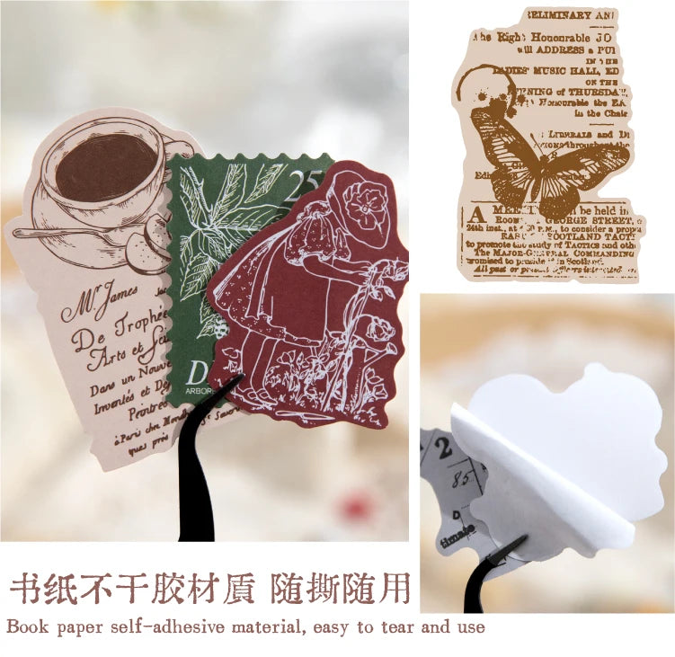 Journal GO 30pcs Retro Antique Stuffs Stickers Collage Junk Journal Scrapbooking diy Vintage Small Hand Made Stationery Labels