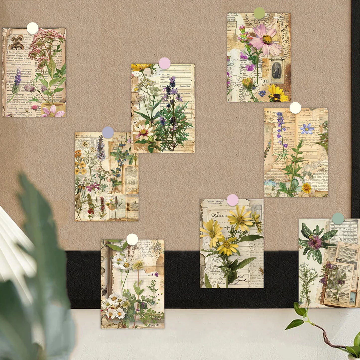 8 Sheets/Pack Retro Plant Scrapbooking Paper Journaling Collage Paper For Junk Journal Photo Album Scrapbooking Supplies