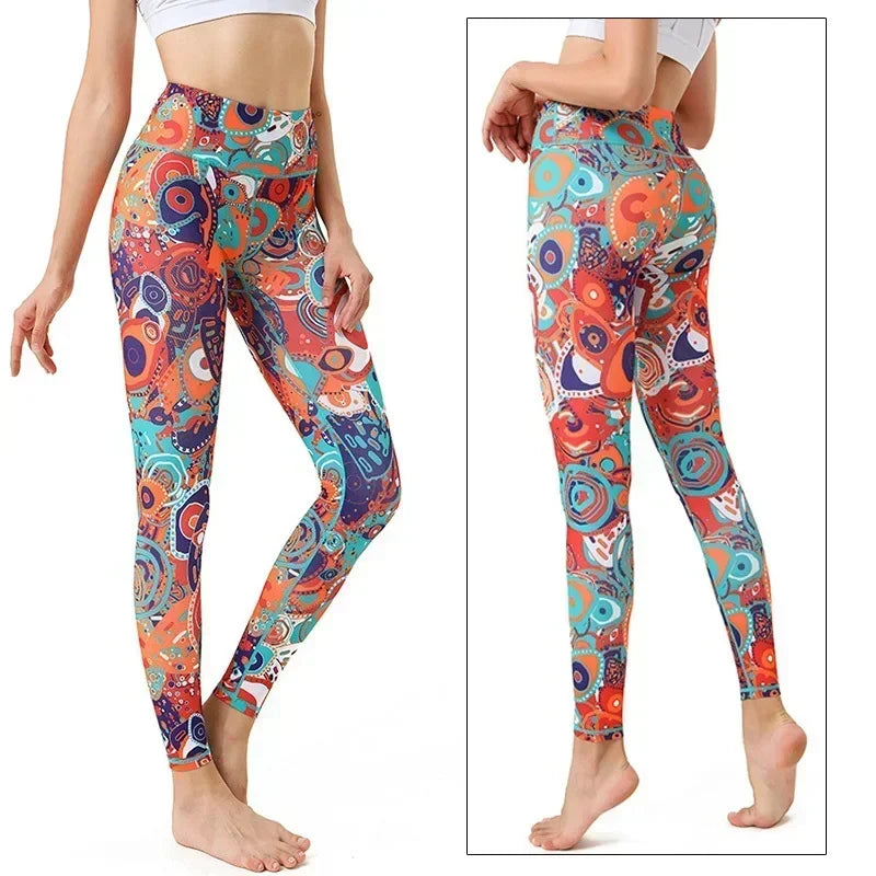 Cloud Hide Women Home Yoga Pants Fitness Gym Exercise Sports Leggings High Waist Sexy Long Print Tights Workout Running Trouser