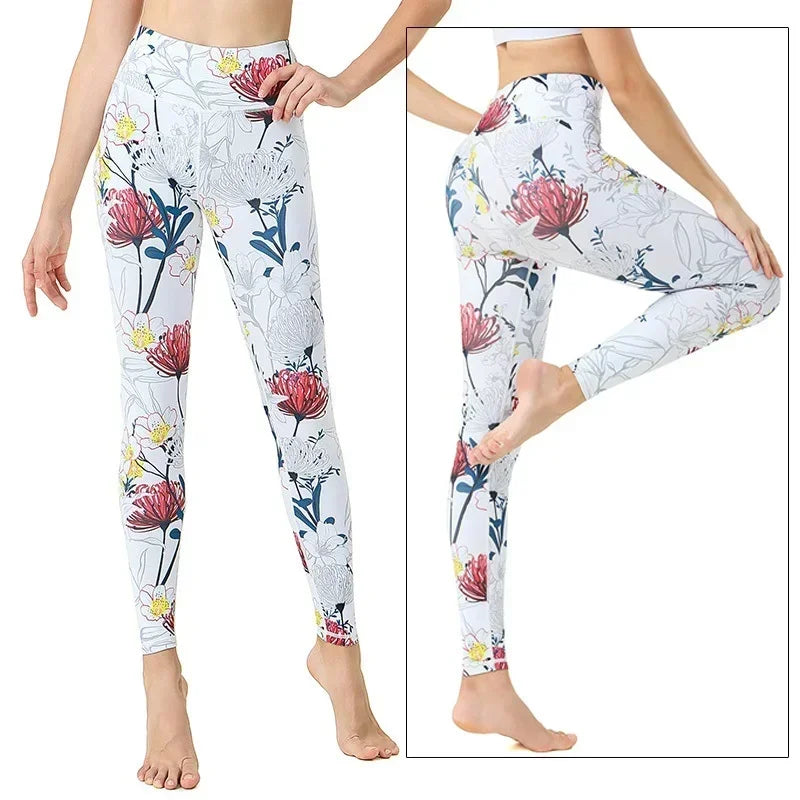 Cloud Hide Women Home Yoga Pants Fitness Gym Exercise Sports Leggings High Waist Sexy Long Print Tights Workout Running Trouser