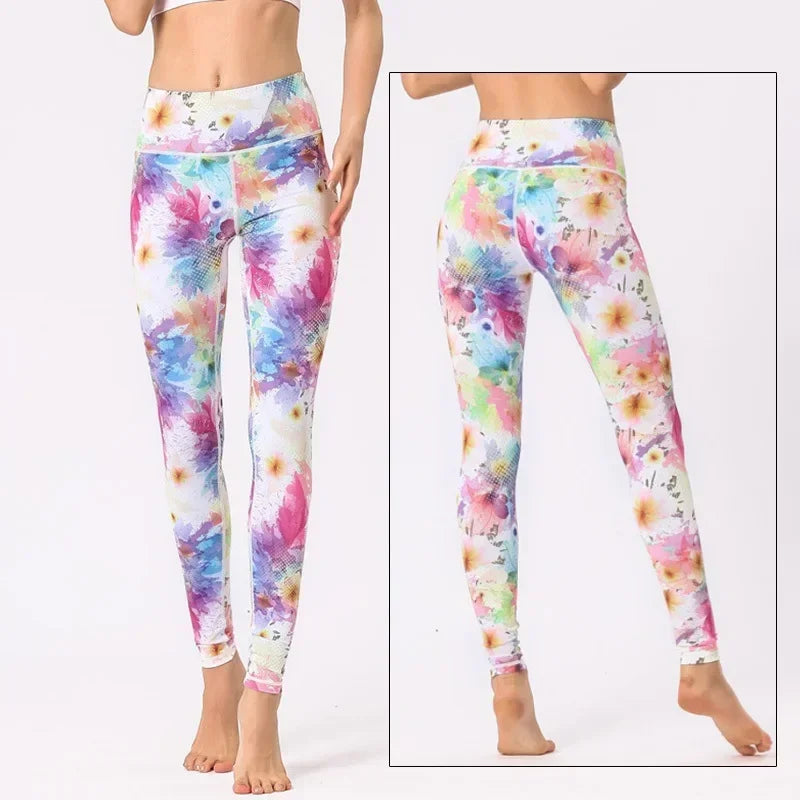Cloud Hide Women Home Yoga Pants Fitness Gym Exercise Sports Leggings High Waist Sexy Long Print Tights Workout Running Trouser