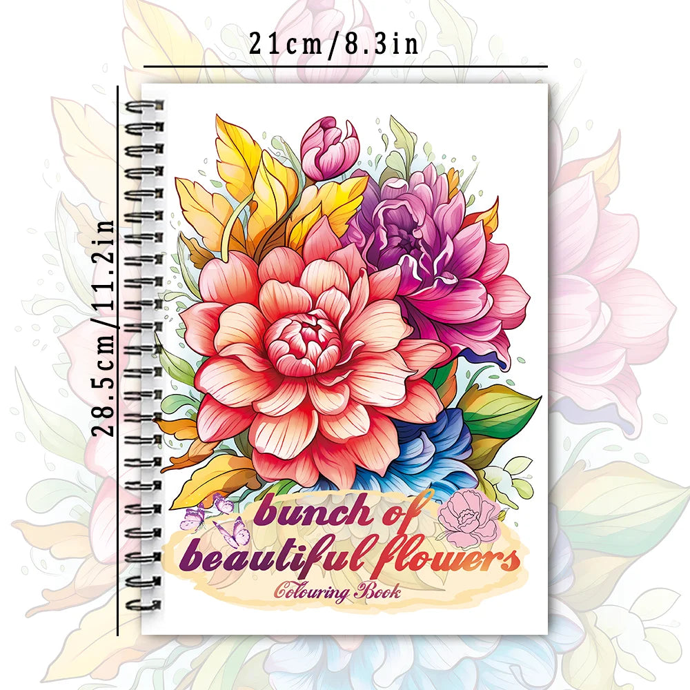 Women's Spiral Colouring Book - 30 Sheets 11.3x 8.3 inch, Stress Relief Colouring Book, Birthday Gift, Holiday Party Gift