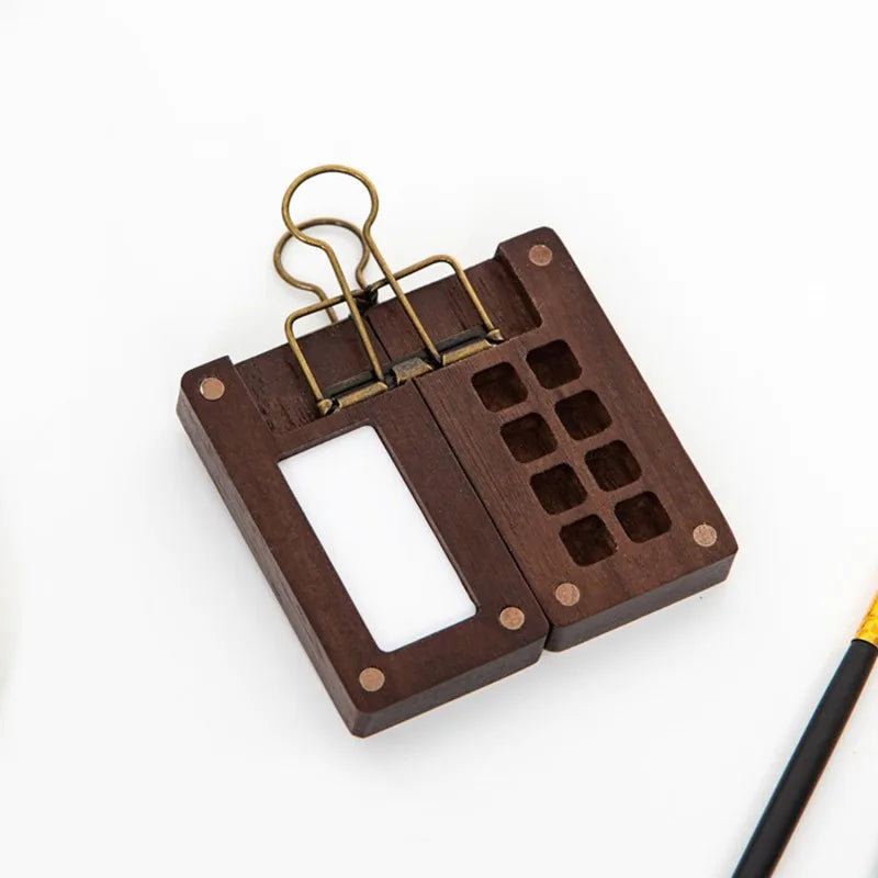 Art Supplies Empty Wooden Watercolor Palette Portable Mini Travel Watercolor Acrylic Paint Box Square Tray Box Art Painting