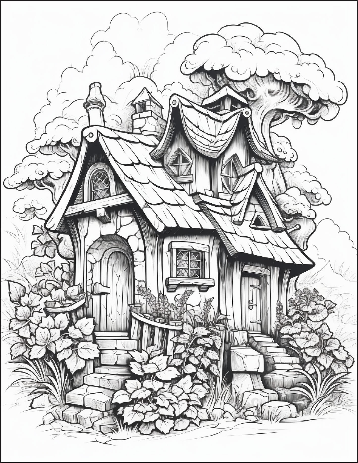 Coloring Book: Cottage Garden (Digital Product)