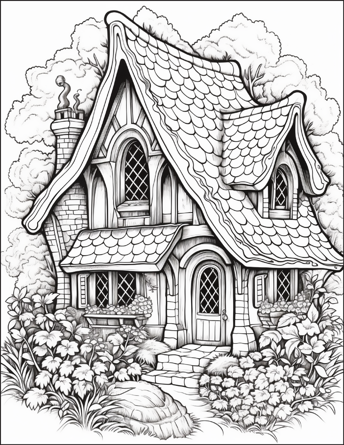 Coloring Book: Cottage Garden (Digital Product)
