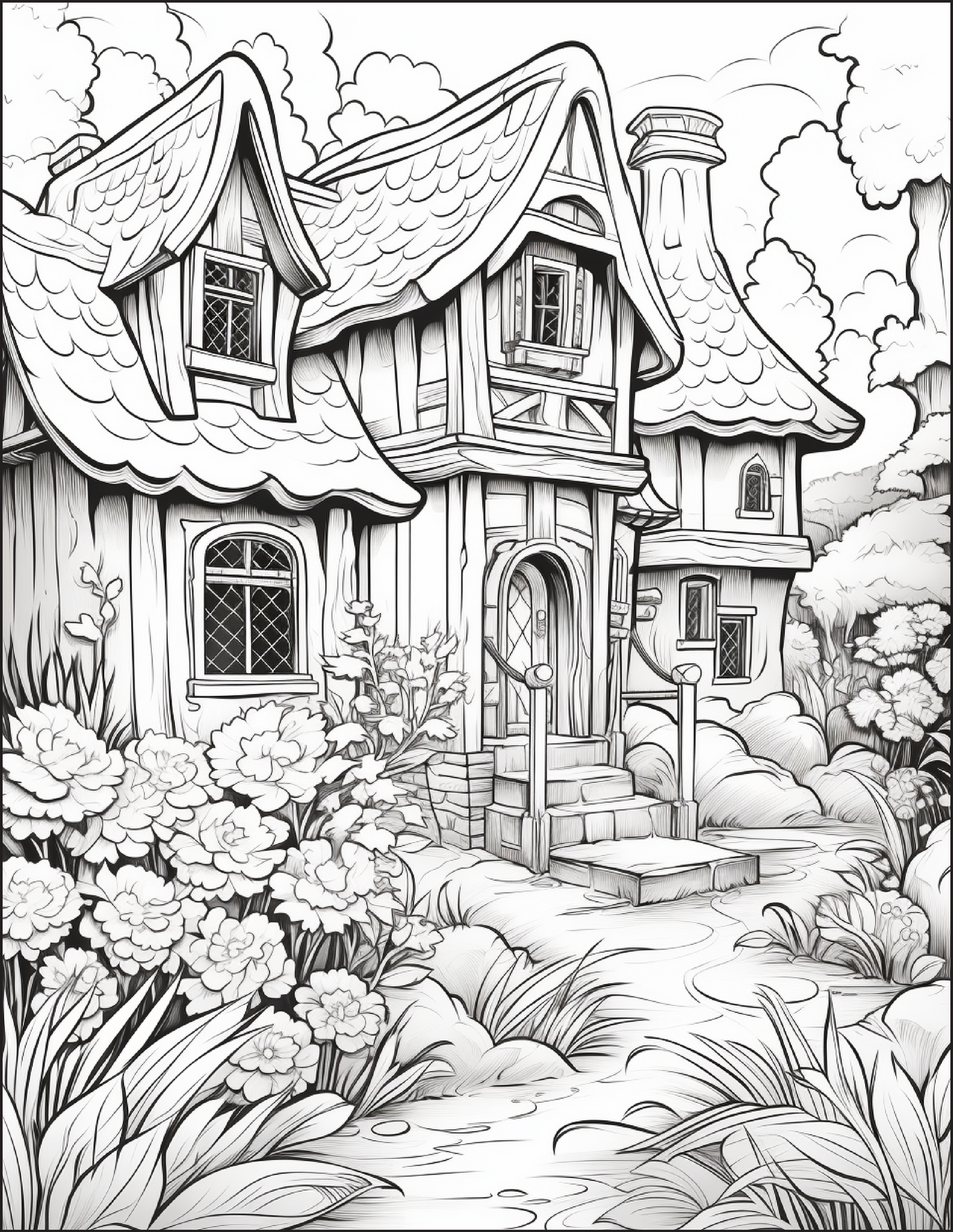 Coloring Book: Cottage Garden (Digital Product)