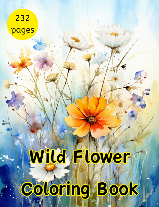 Coloring Book/Pages: Wild Flower (Digital Product)